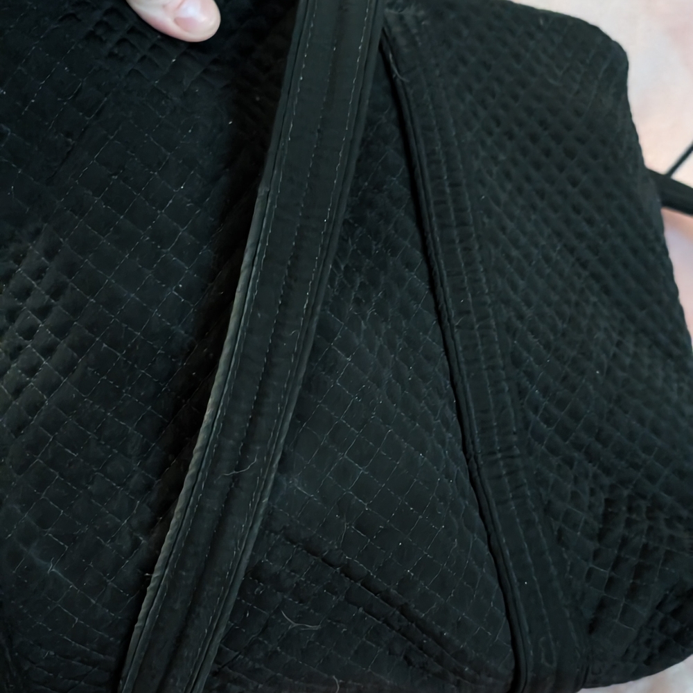 Black Quilted Tote Bag Vera Bradley Tote - Picture 7 of 7